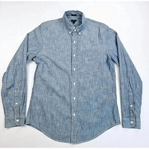 J. Crew Slim Size Medium Men's Denim Style Button Down Long Sleeve Cotton Shirt